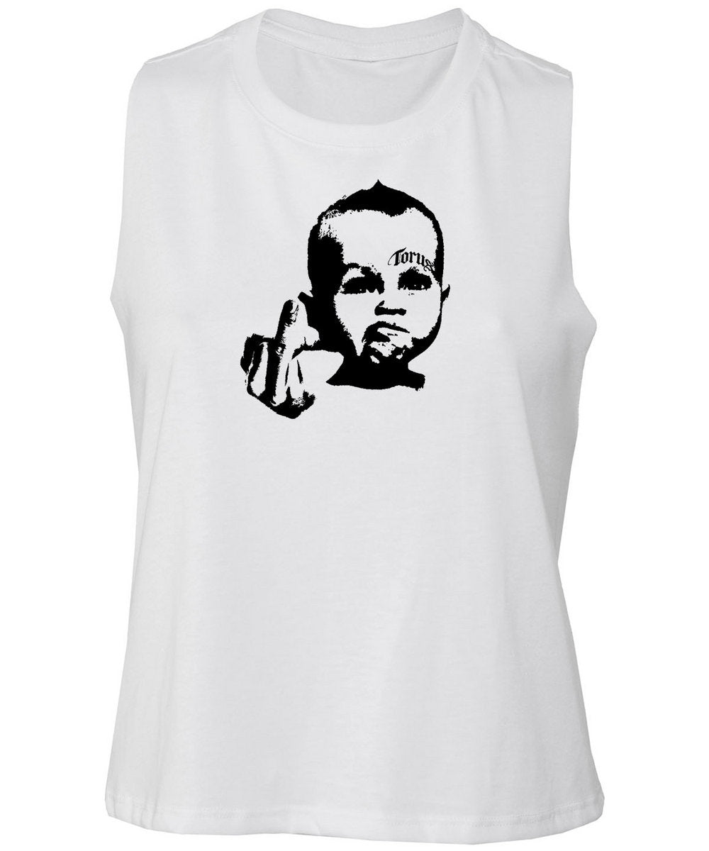 Racerback 'Baby' Cropped Tank - White